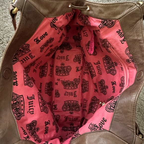 Juicy Couture Pink and Brown Shoulder Bag with Gold Hardware - Picture 3 of 7